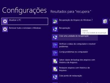 Criar um disco de recuperação do Windows 8